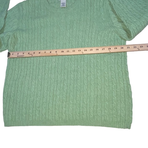 L.L. Bean Lambswool Blend Cable Knit Green Sweater - Women’s XL - Picture 3 of 11